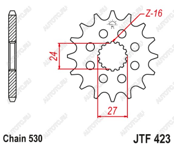 1 599 р. Звезда цепного привода JTF423 18RB  jtf423.18rb  с доставкой в г. Пермь