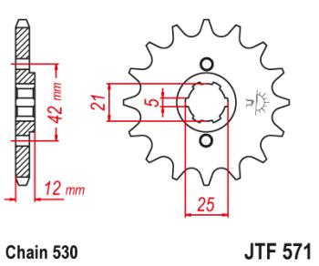 Звезда цепного привода JTF571 17  jtf571.17