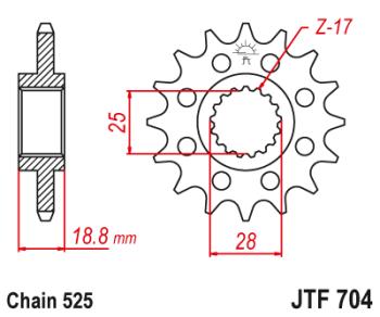 2 079 р. Звезда цепного привода JTF704 15  jtf704.15  с доставкой в г. Пермь. Увеличить фотографию 1