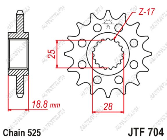 2 079 р. Звезда цепного привода JTF704 15  jtf704.15  с доставкой в г. Пермь