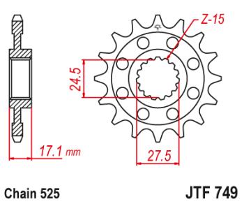 Звезда цепного привода JTF749 15  jtf749.15