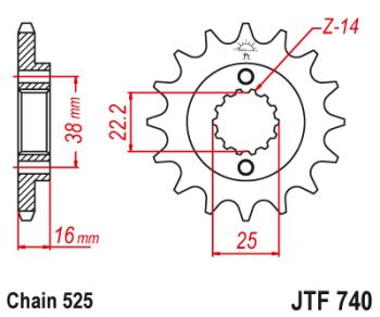 2 599 р. Звезда цепного привода JTF740 15  jtf740.15  с доставкой в г. Пермь. Увеличить фотографию 1
