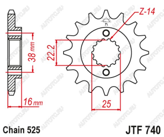 2 599 р. Звезда цепного привода JTF740 15  jtf740.15  с доставкой в г. Пермь