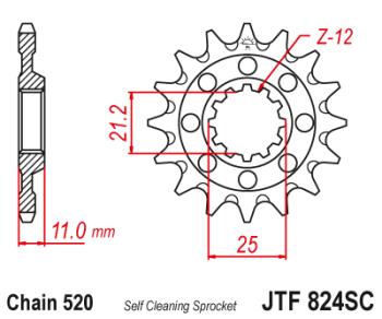 Звезда цепного привода JTF824 13SC  jtf824.13sc
