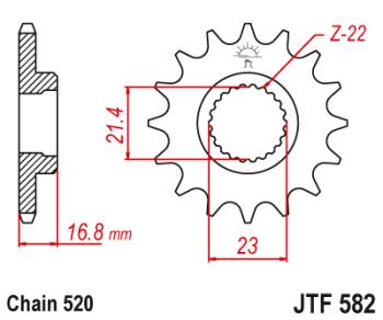 Звезда цепного привода JTF582 16RB  jtf582.16rb