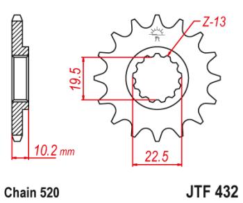 Звезда цепного привода JTF432 15  jtf432.15