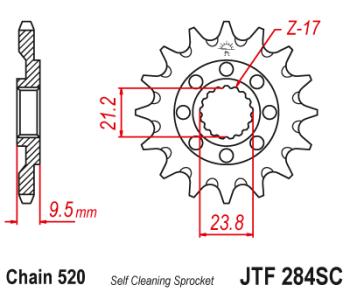 Звезда цепного привода JTF284 14SC  jtf284.14sc