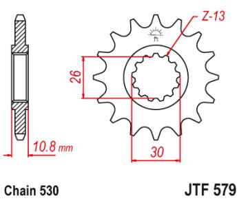 Звезда цепного привода JTF579 16RB  jtf579.16rb