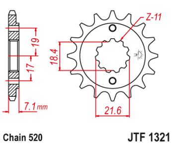 Звезда цепного привода JTF1321 12  jtf1321.12