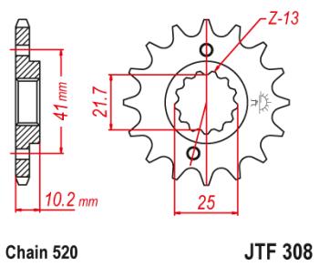 Звезда цепного привода JTF308 15RB  jtf308.15rb