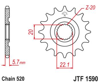Звезда цепного привода JTF1590 13  jtf1590.13