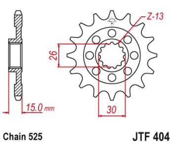 Звезда цепного привода JTF404 17RB  jtf404.17rb