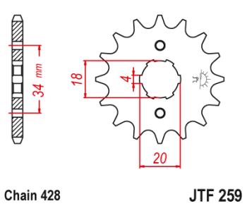 Звезда цепного привода JTF259 17  jtf259.17