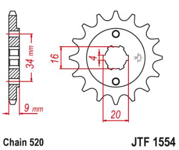 Звезда цепного привода JTF1554 13  jtf1554.13