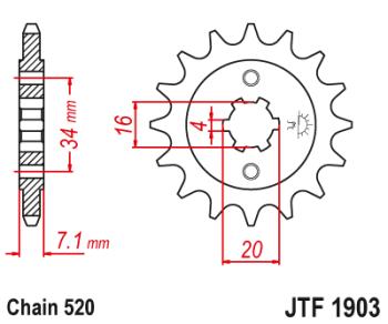 Звезда цепного привода JTF1903 15  jtf1903.15