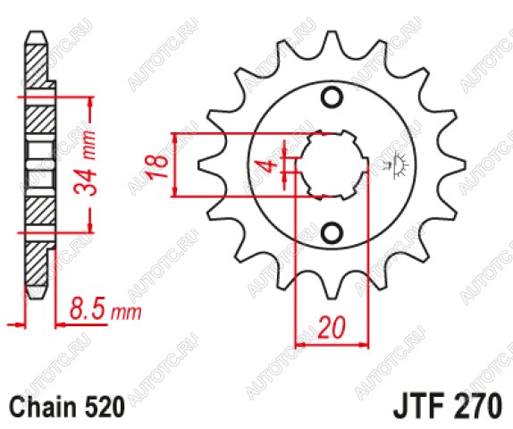 1 199 р. Звезда цепного привода JTF270 13  jtf270.13  с доставкой в г. Пермь