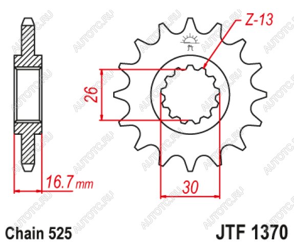 1 899 р. Звезда цепного привода JTF1370 15RB  jtf1370.15rb  с доставкой в г. Пермь