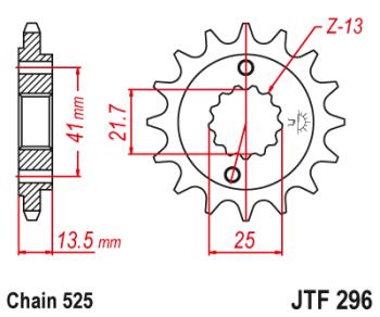 Звезда цепного привода JTF296 15RB  jtf296.15rb