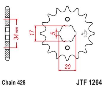 Звезда цепного привода JTF1264 14  jtf1264.14