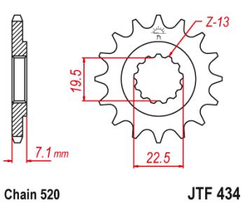 Звезда цепного привода JTF434 15  jtf434.15