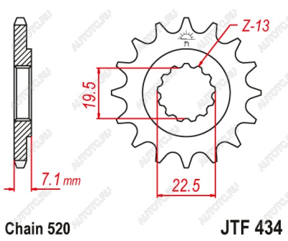 1 259 р. Звезда цепного привода JTF434 15  jtf434.15  с доставкой в г. Пермь