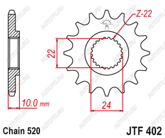 1 499 р. Звезда цепного привода JTF402 16RB  jtf402.16rb  с доставкой в г. Пермь