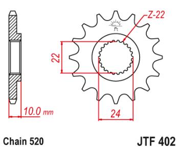Звезда цепного привода JTF402 17  jtf402.17