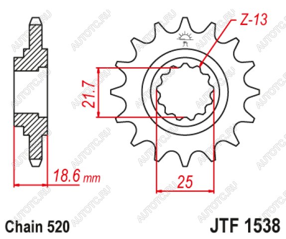 2 079 р. Звезда цепного привода JTF1538 15RB  jtf1538.15rb  с доставкой в г. Пермь