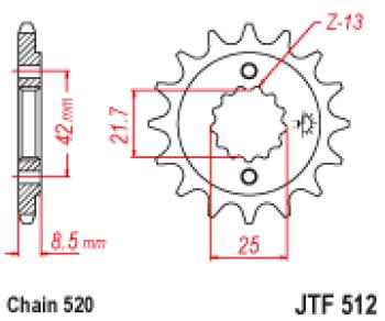 Звезда цепного привода JTF512 16RB  jtf512.16rb