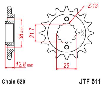 Звезда цепного привода JTF511 15RB  jtf511.15rb