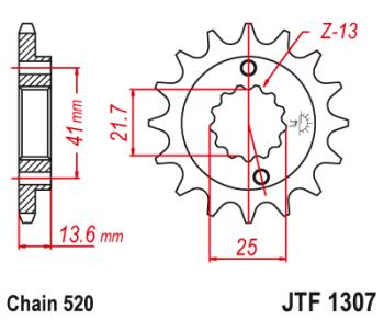 Звезда цепного привода JTF1307 15RB  jtf1307.15rb