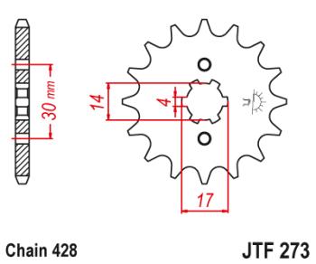 Звезда цепного привода JTF273 14  jtf273.14