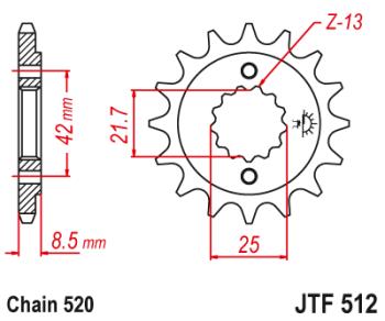 Звезда цепного привода JTF512 15RB  jtf512.15rb