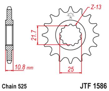 Звезда цепного привода JTF1586 16RB  jtf1586.16rb