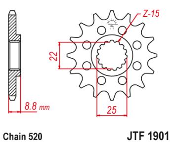 Звезда цепного привода JTF1901 12  jtf1901.12