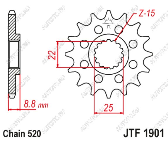 1 229 р. Звезда цепного привода JTF1901 12  jtf1901.12  с доставкой в г. Пермь