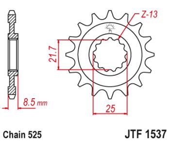 Звезда цепного привода JTF1537 16RB  jtf1537.16rb