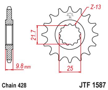 Звезда цепного привода JTF1587 20  jtf1587.20