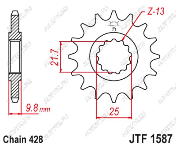 1 999 р. Звезда цепного привода JTF1587 20  jtf1587.20  с доставкой в г. Пермь