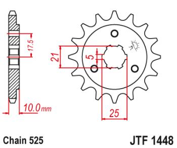 1 349 р. Звезда цепного привода JTF1448 14  jtf1448.14  с доставкой в г. Пермь. Увеличить фотографию 1