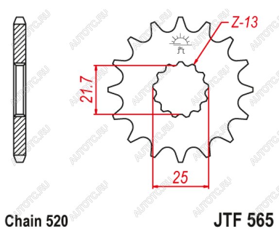 779 р. Звезда цепного привода JTF565 14  jtf565.14  с доставкой в г. Пермь