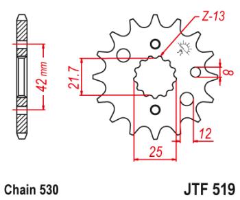 Звезда цепного привода JTF519 17  jtf519.17