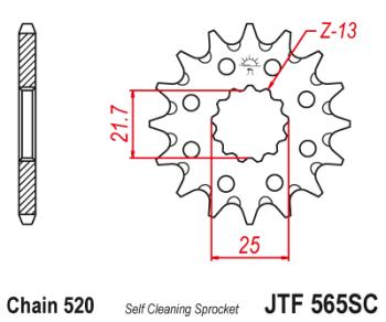 Звезда цепного привода JTF565 12SC  jtf565.12sc