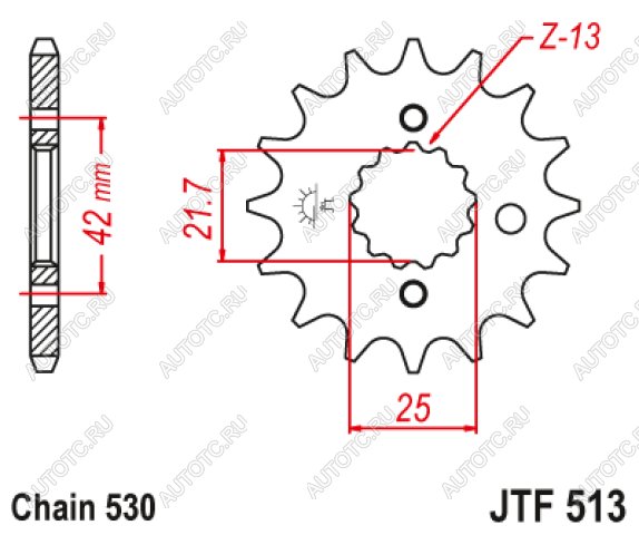 1 099 р. Звезда цепного привода JTF513 16RB  jtf513.16rb  с доставкой в г. Пермь