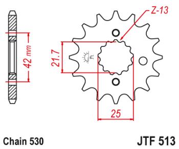 Звезда цепного привода JTF513 17RB  jtf513.17rb