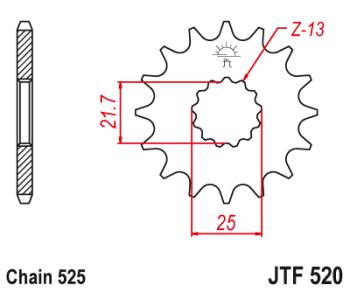 Звезда цепного привода JTF520 14  jtf520.14