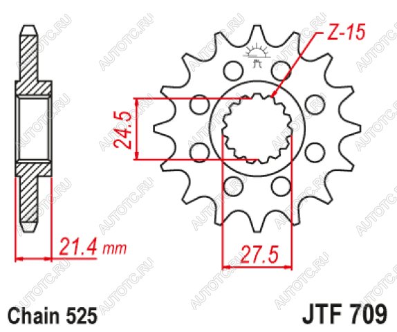 2 199 р. Звезда цепного привода JTF709 16  jtf709.16  с доставкой в г. Пермь