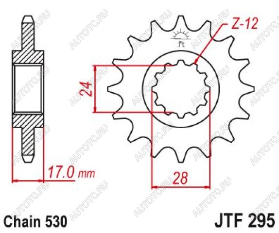 1 899 р. Звезда цепного привода JTF295 15RB  jtf295.15rb  с доставкой в г. Пермь