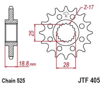 Звезда цепного привода JTF405 20RB  jtf405.20rb