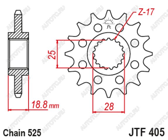 2 659 р. Звезда цепного привода JTF405 20RB  jtf405.20rb  с доставкой в г. Пермь